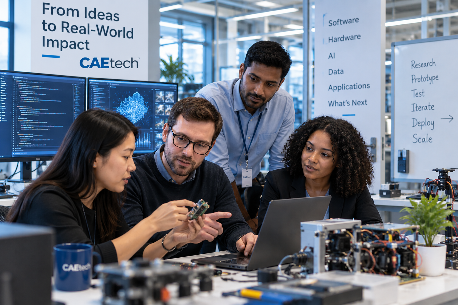 Engineers discussing new product developement
