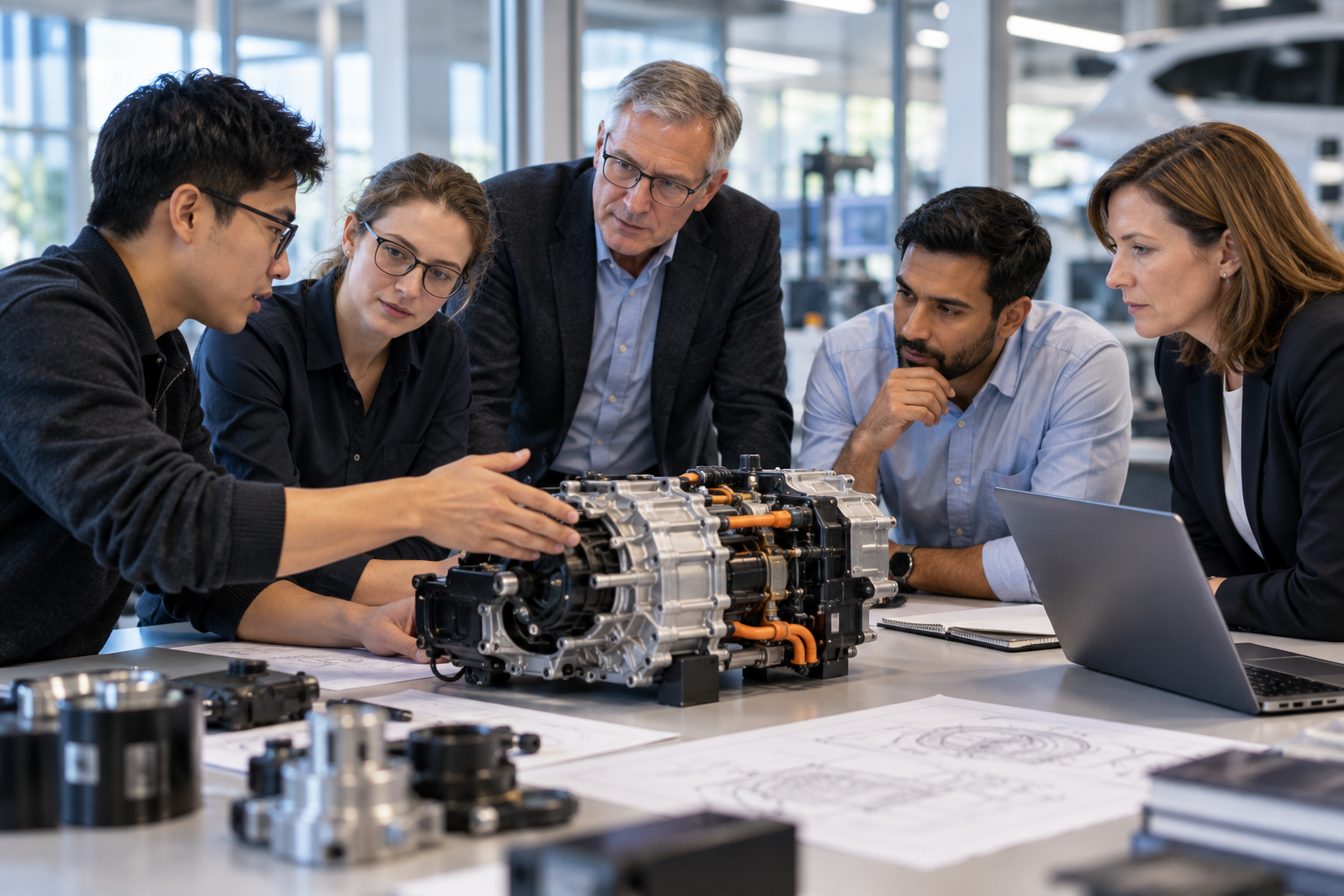 Innovator discussing product innovation